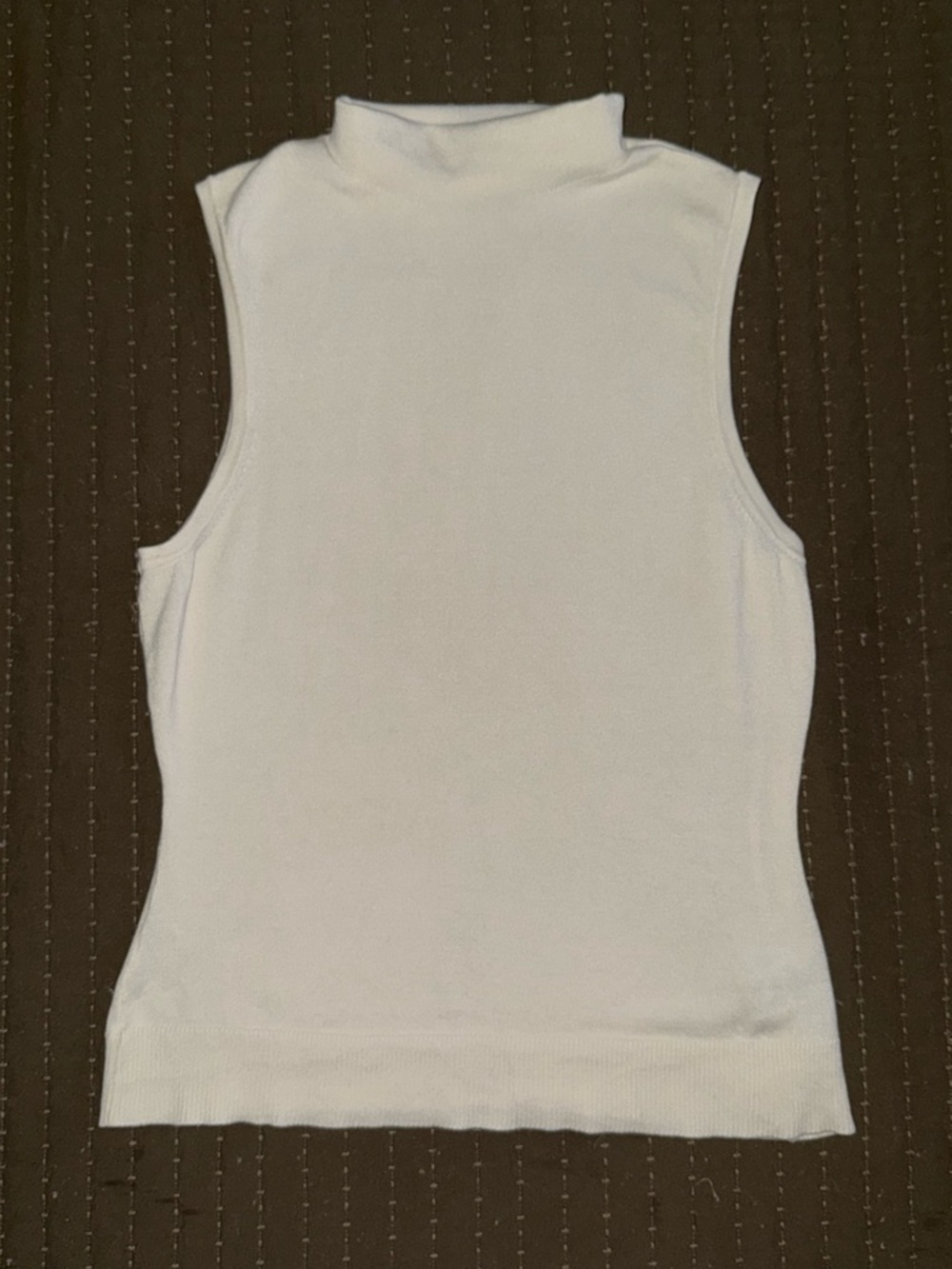 Women's White Mock Neck Sleeveless Tank Top